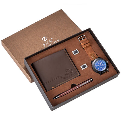 Set regalo orologio business da uomo con gemelli e penna – 4 pezzi