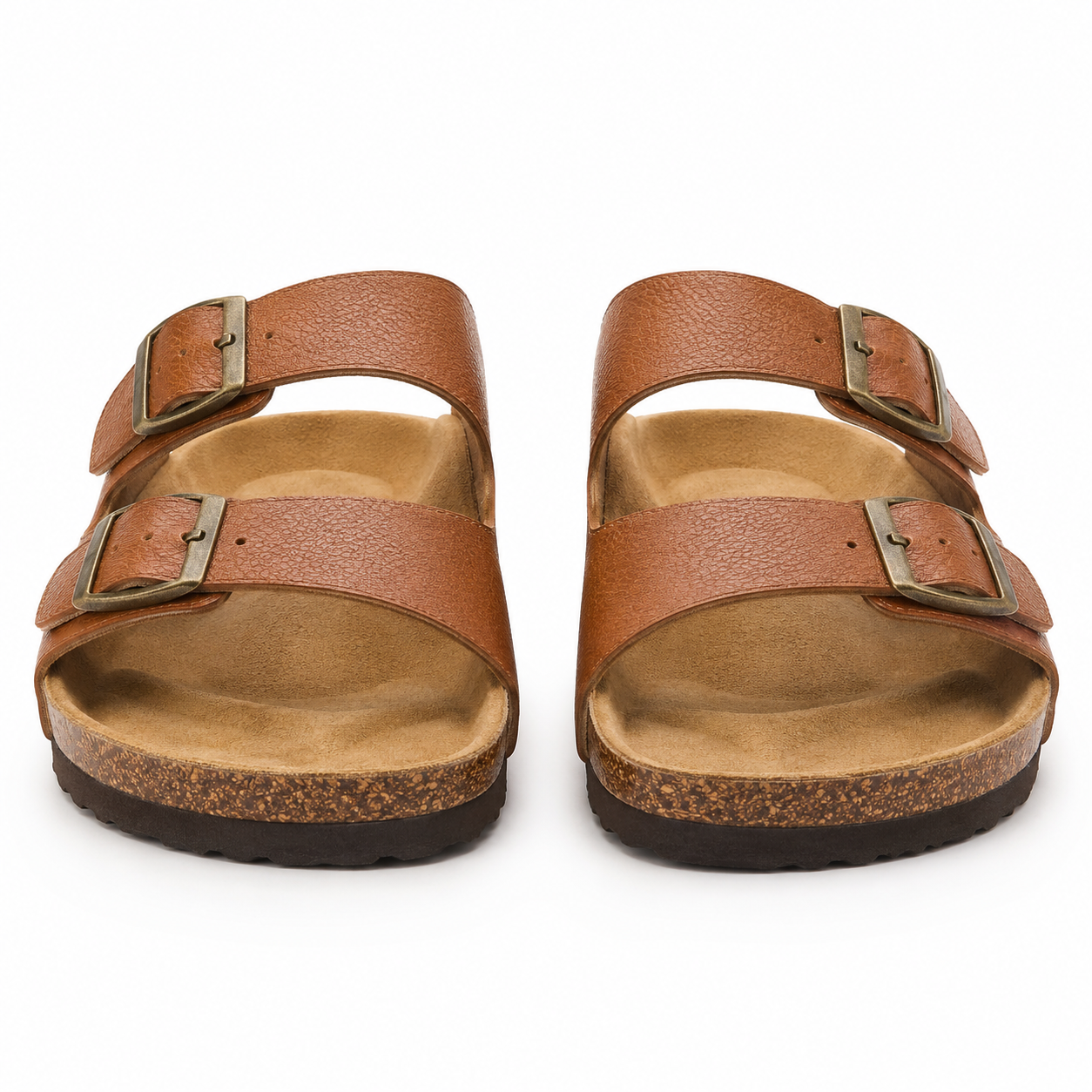 Sandali in pelle marrone con fibbie regolabili
