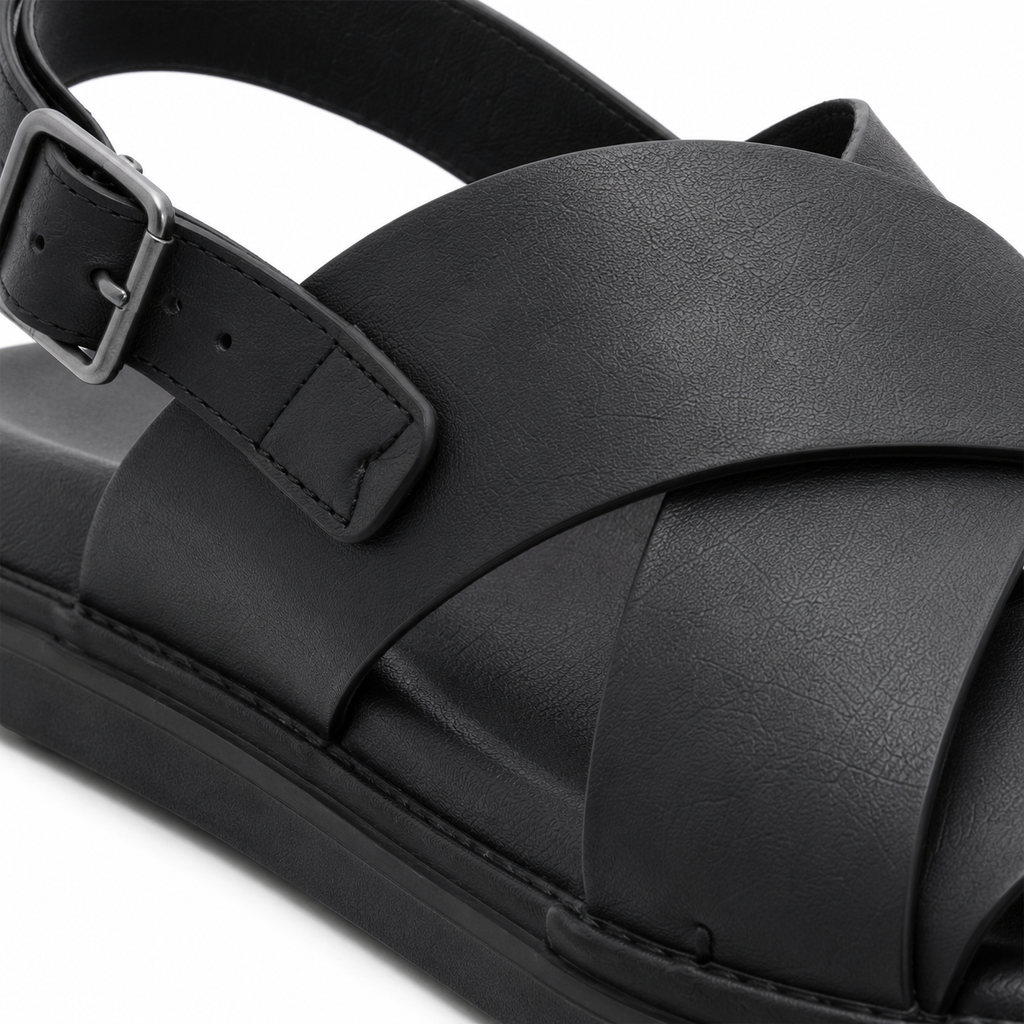Sandali eleganti Falivelli per uomo in pelle nera