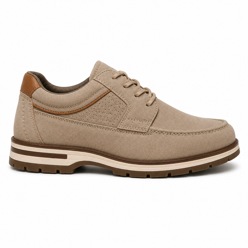 Scarpe Casual Eleganti Uomo Beige Sabbia con Suola Comfort Multistrato