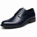 Scarpe Uomo Classiche Oxford Blu Navy con Punta Cap Toe
