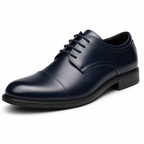 Scarpe Uomo Classiche Oxford Blu Navy con Punta Cap Toe