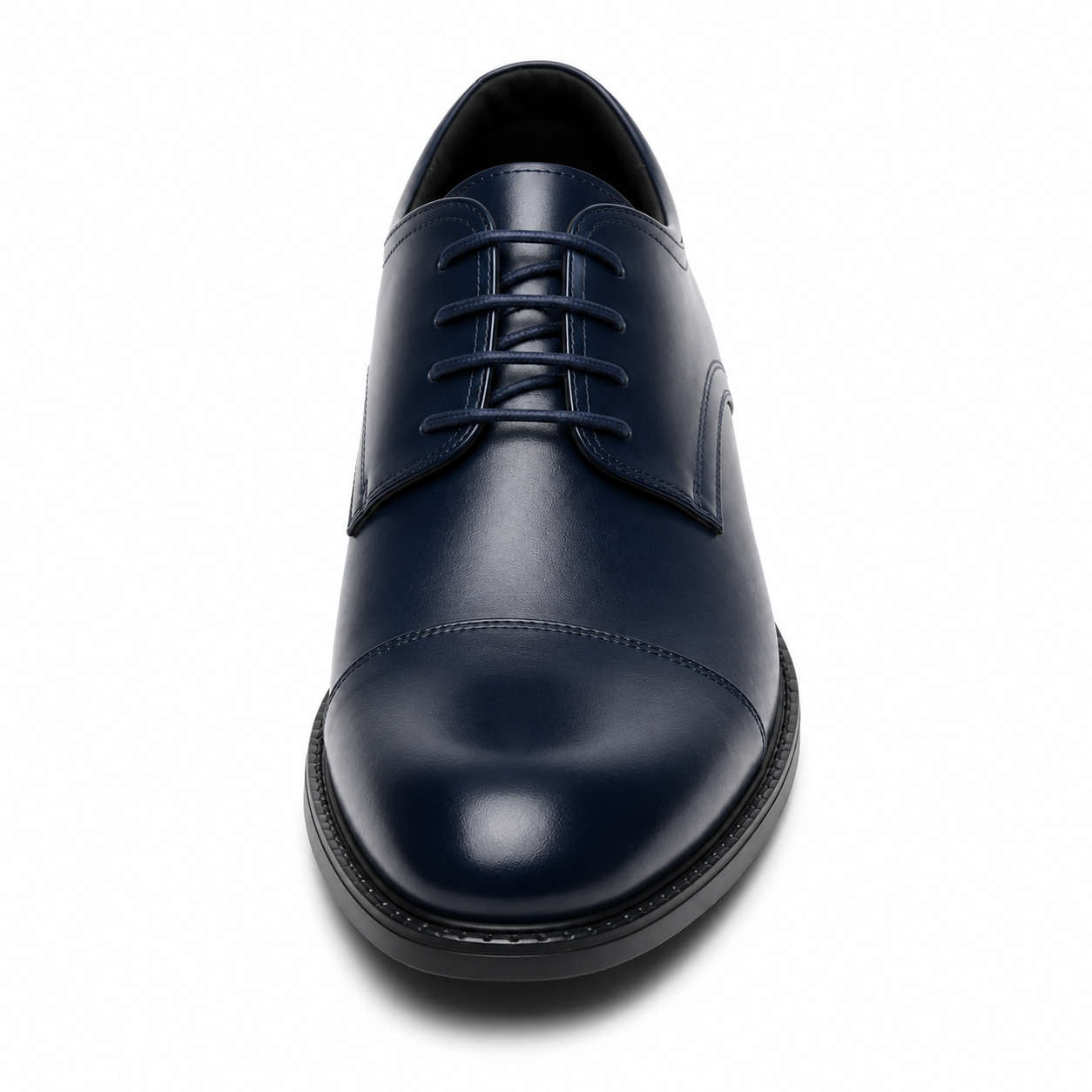 Scarpe Uomo Classiche Oxford Blu Navy con Punta Cap Toe