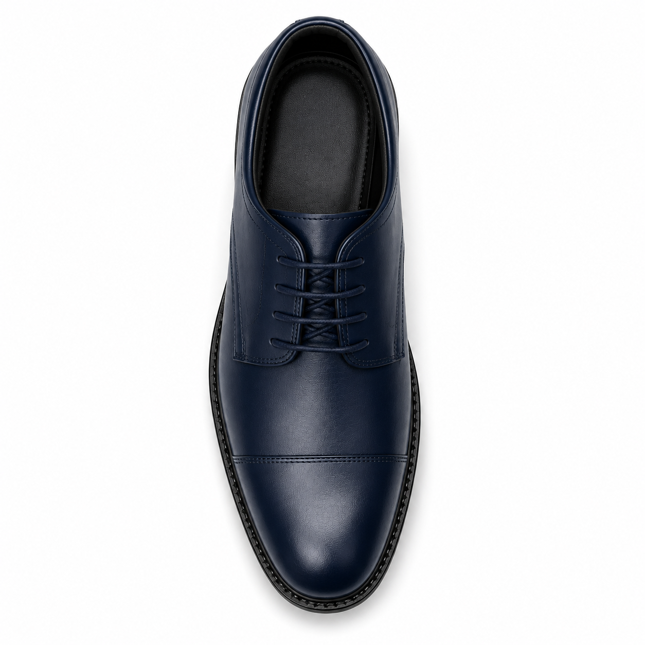 Scarpe Uomo Classiche Oxford Blu Navy con Punta Cap Toe