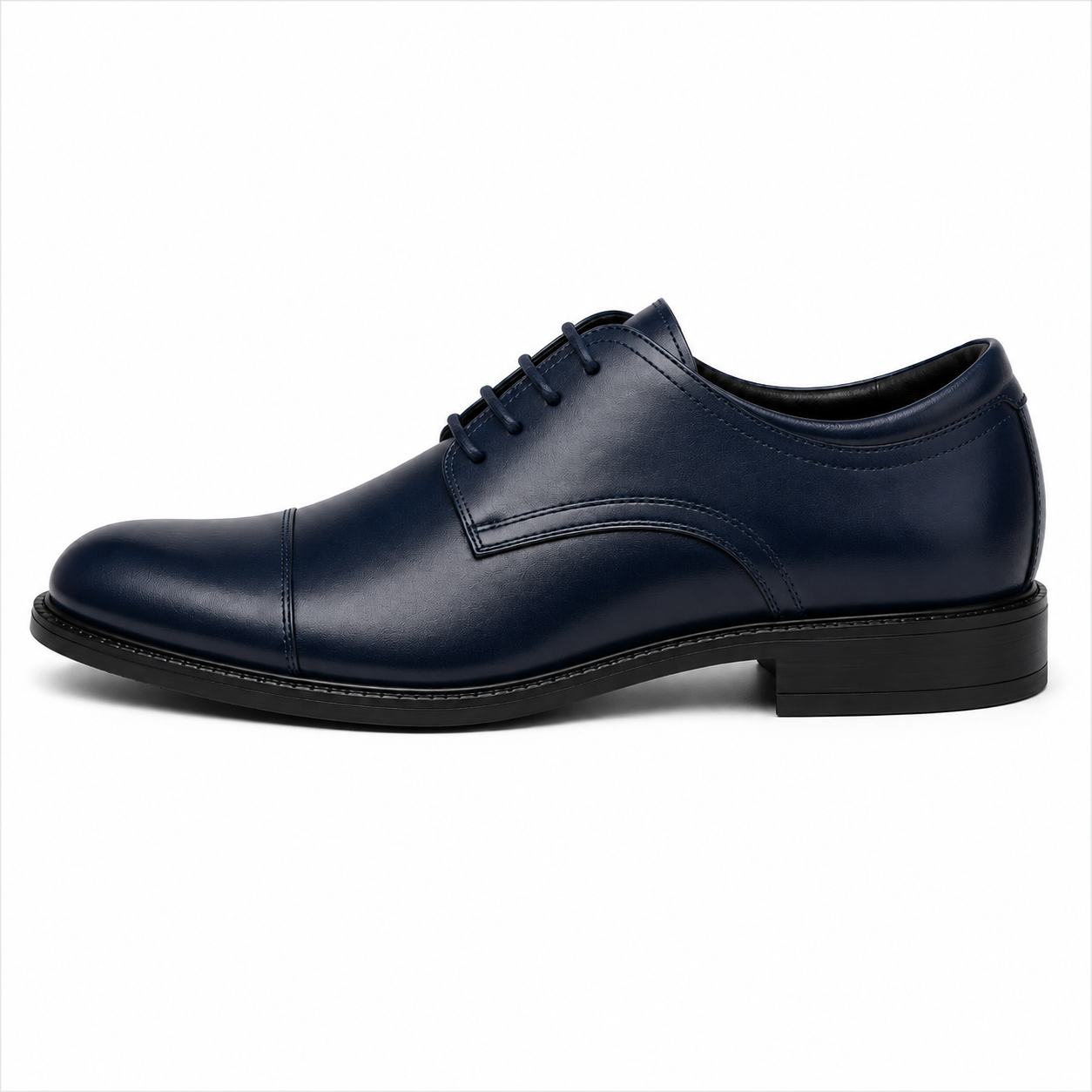 Scarpe Uomo Classiche Oxford Blu Navy con Punta Cap Toe