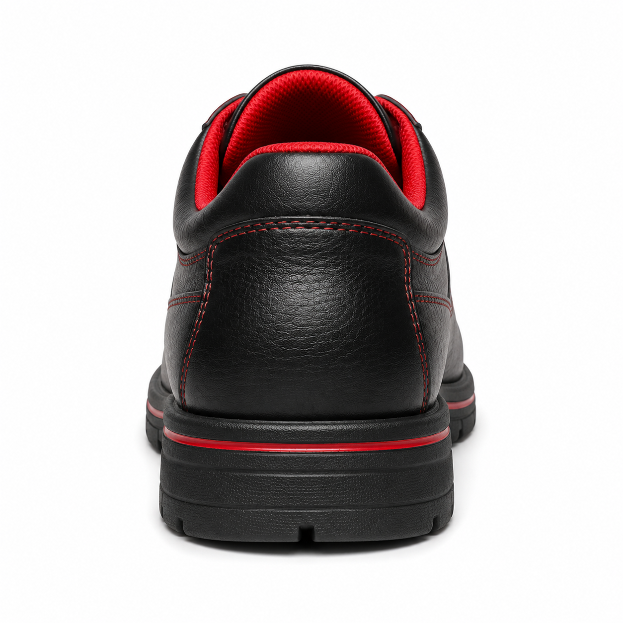 Scarpe Uomo Casual Sportive Nere con Dettagli Rossi e Suola Antiscivolo