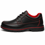 Scarpe Uomo Casual Sportive Nere con Dettagli Rossi e Suola Antiscivolo