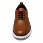 Scarpe Uomo Brogue Casual Marrone con Suola Comfort Bianca