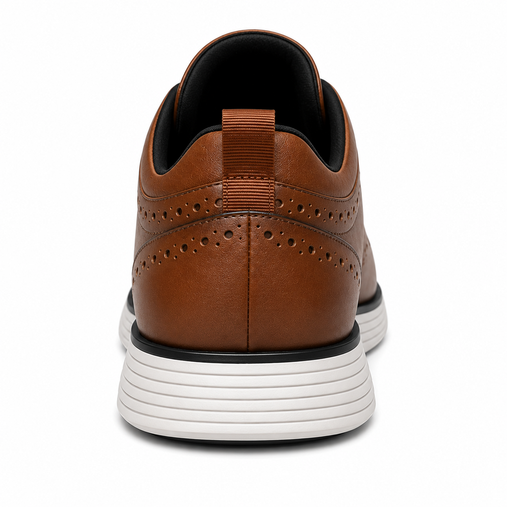 Scarpe Uomo Brogue Casual Marrone con Suola Comfort Bianca