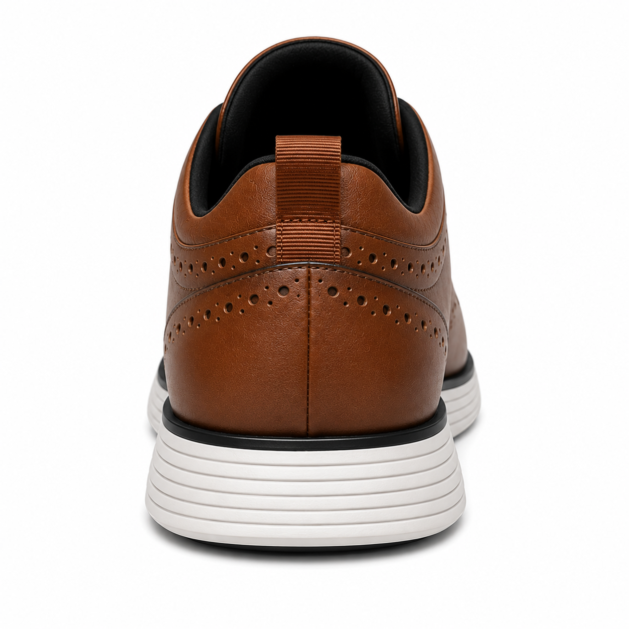 Scarpe Uomo Brogue Casual Marrone con Suola Comfort Bianca