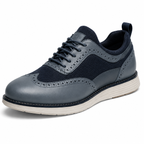 Scarpe Uomo Casual Business Blu e Grigio con Suola Comfort Bianca