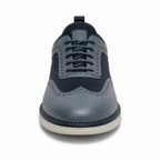 Scarpe Uomo Casual Business Blu e Grigio con Suola Comfort Bianca