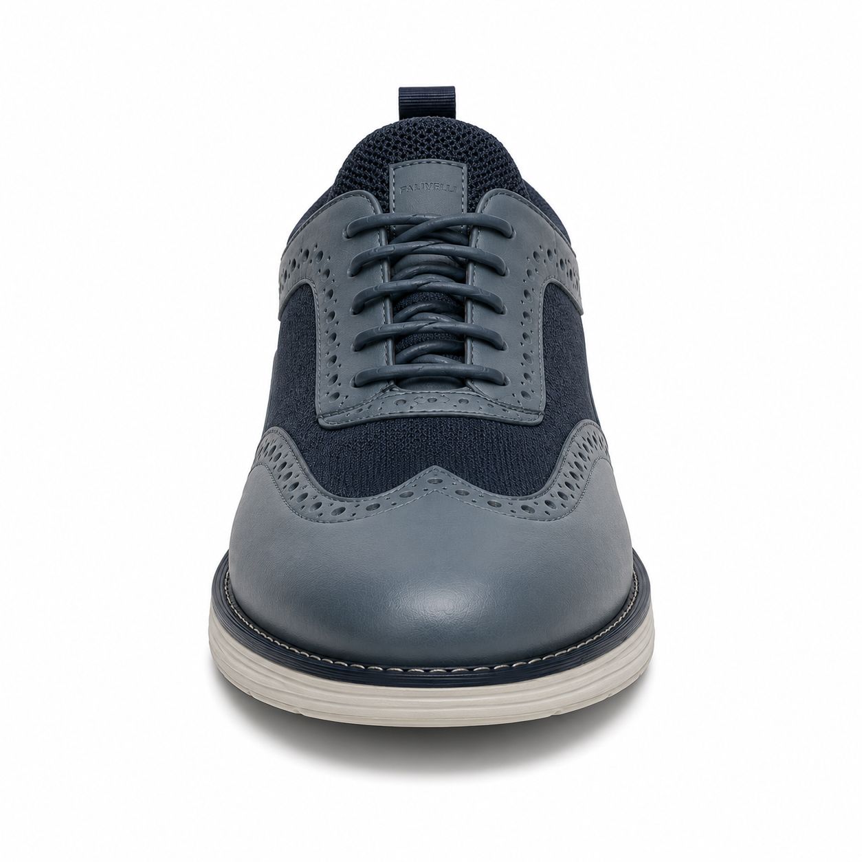 Scarpe Uomo Casual Business Blu e Grigio con Suola Comfort Bianca