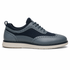Scarpe Uomo Casual Business Blu e Grigio con Suola Comfort Bianca