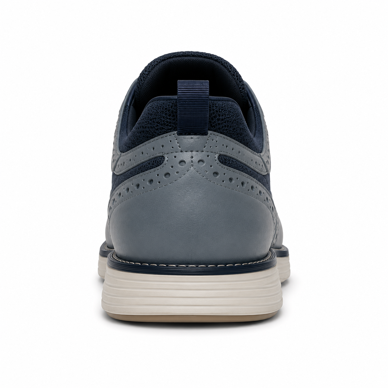 Scarpe Uomo Casual Business Blu e Grigio con Suola Comfort Bianca