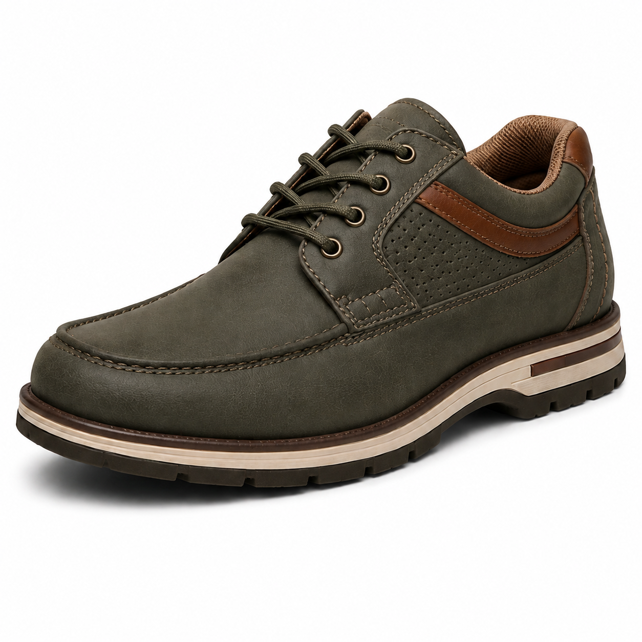 Scarpe Uomo Casual Outdoor Verde Militare con Suola Comfort Antiscivolo