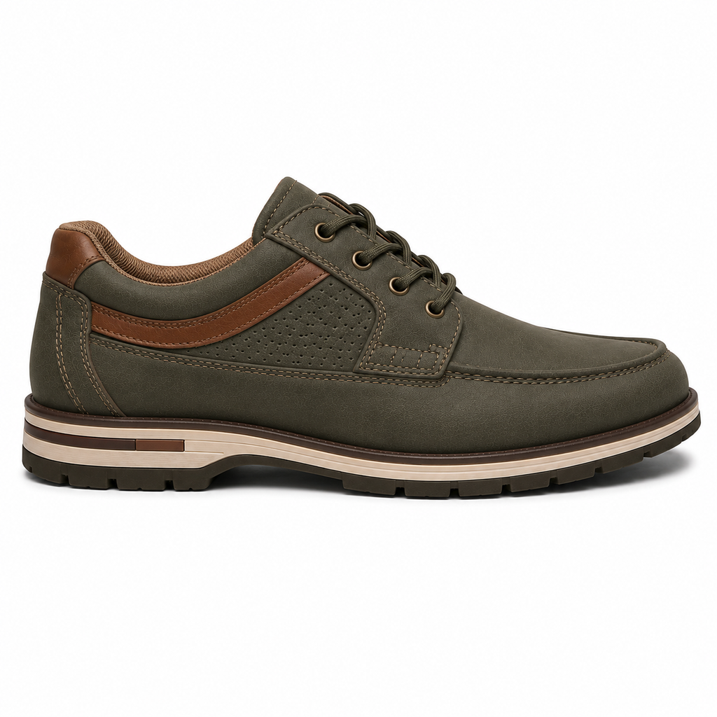 Scarpe Uomo Casual Outdoor Verde Militare con Suola Comfort Antiscivolo