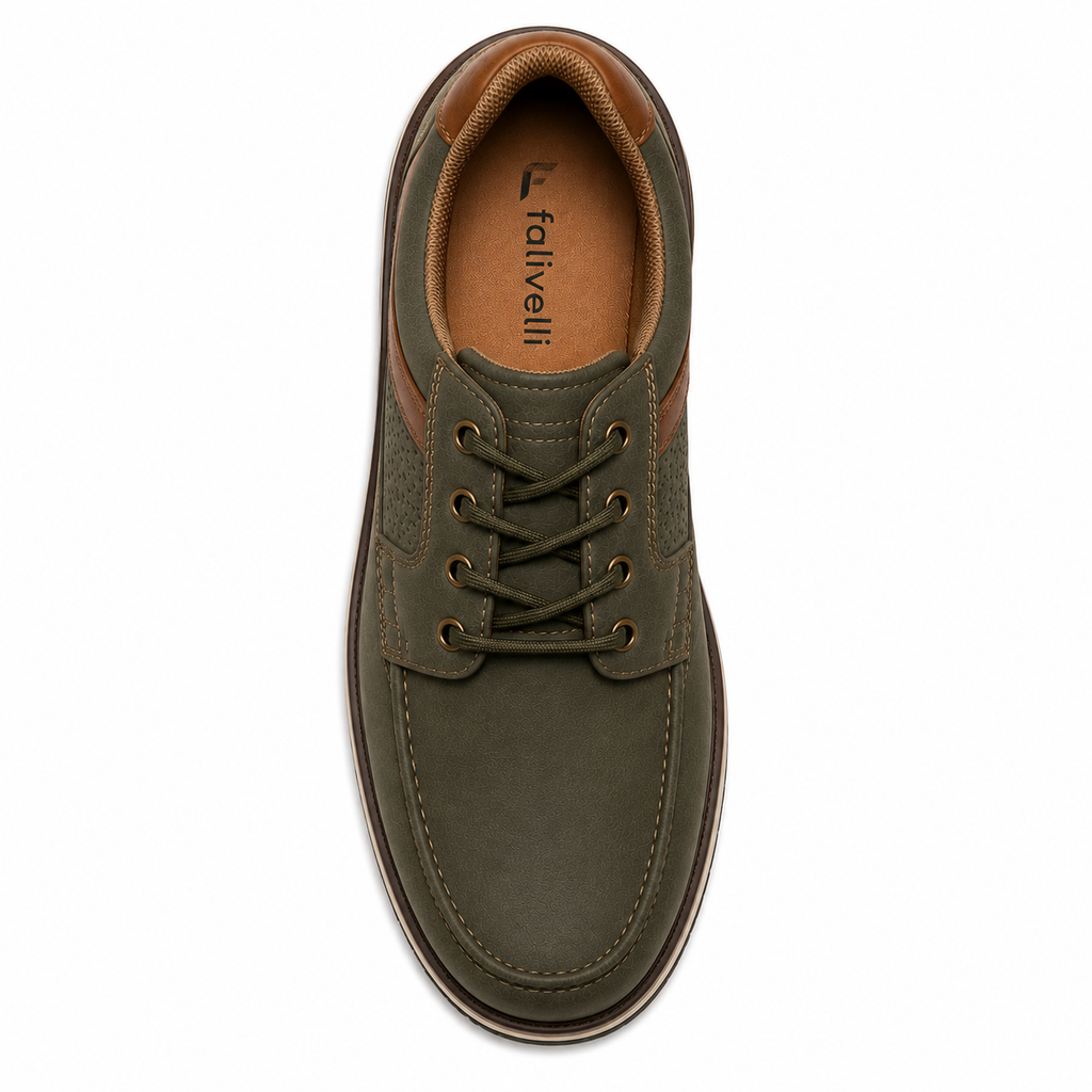 Scarpe Uomo Casual Outdoor Verde Militare con Suola Comfort Antiscivolo