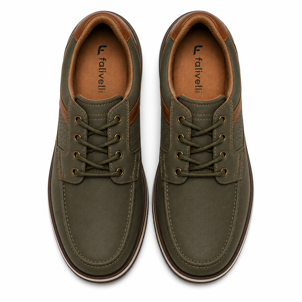 Scarpe Uomo Casual Outdoor Verde Militare con Suola Comfort Antiscivolo