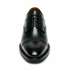 Scarpe Eleganti Uomo Derby Verde Scuro Lucido