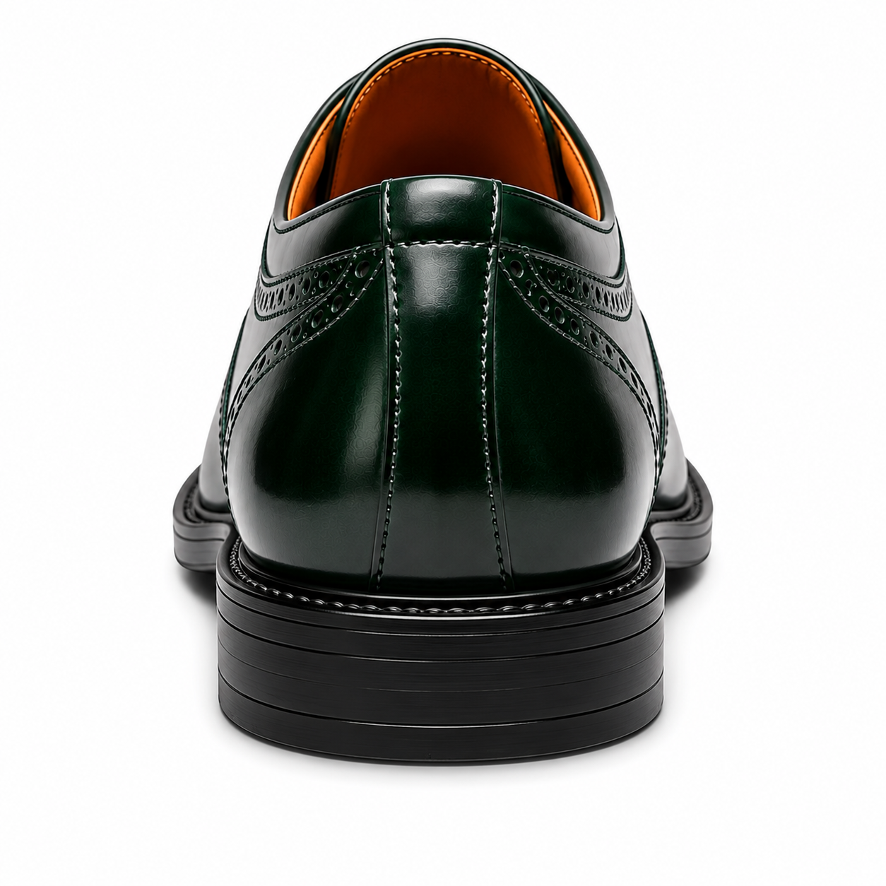 Scarpe Eleganti Uomo Derby Verde Scuro Lucido