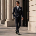 Scarpe Eleganti Uomo Derby Verde Scuro Lucido