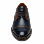 Scarpe Derby Eleganti Uomo Blu Navy e Marrone con Dettagli Brogue