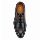 Scarpe Derby Eleganti Uomo Blu Navy e Marrone con Dettagli Brogue