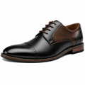 Scarpe Oxford Eleganti Uomo Nero e Marrone con Dettagli Brogue