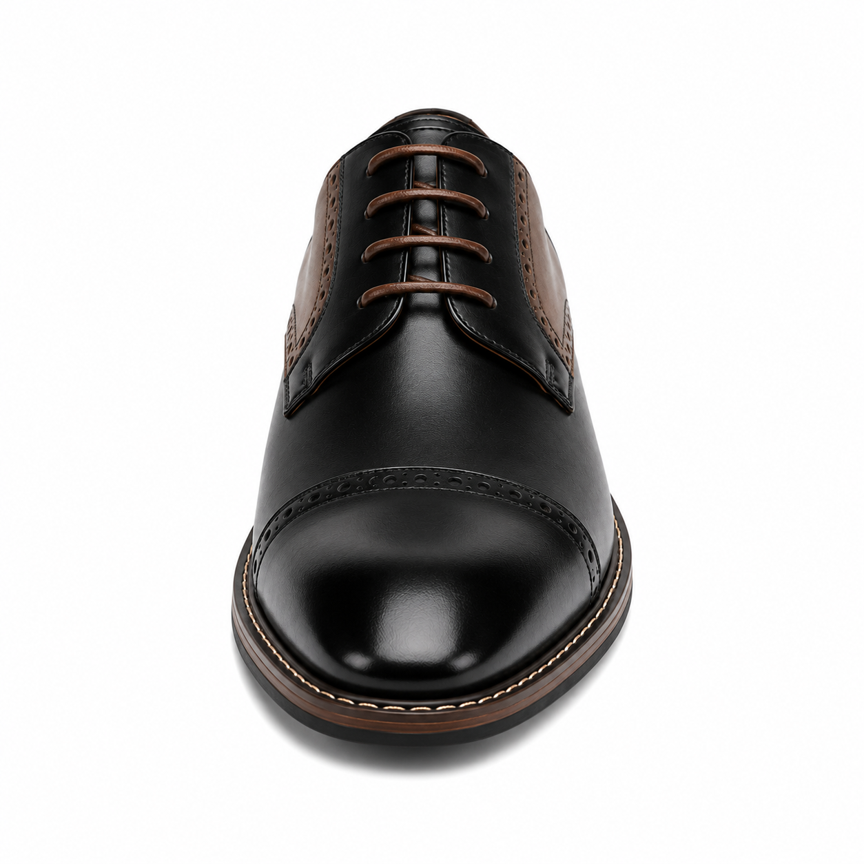 Scarpe Oxford Eleganti Uomo Nero e Marrone con Dettagli Brogue