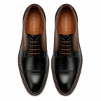 Scarpe Oxford Eleganti Uomo Nero e Marrone con Dettagli Brogue
