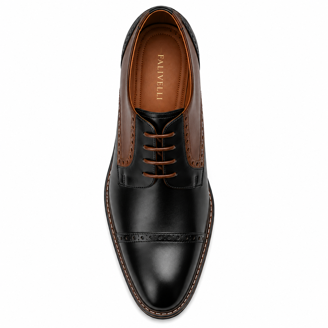 Scarpe Oxford Eleganti Uomo Nero e Marrone con Dettagli Brogue