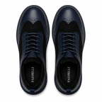 Scarpe Brogue Sportive Uomo Blu Navy con Inserti Traspiranti