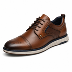 Scarpe Brogue Casual Uomo Marrone con Suola Comfort Bicolore