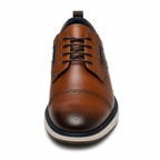 Scarpe Brogue Casual Uomo Marrone con Suola Comfort Bicolore