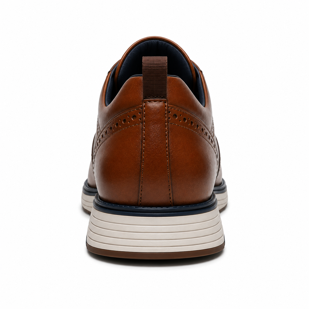 Scarpe Brogue Casual Uomo Marrone con Suola Comfort Bicolore