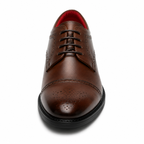 Scarpe Derby Eleganti Uomo Marrone con Interno Rosso Premium