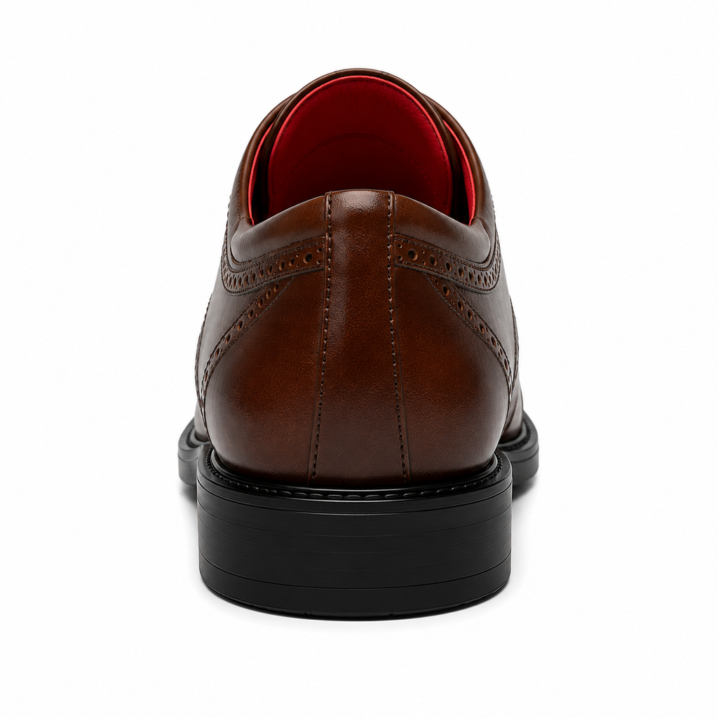 Scarpe Derby Eleganti Uomo Marrone con Interno Rosso Premium