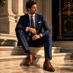 Scarpe Derby Eleganti Uomo Marrone con Interno Rosso Premium