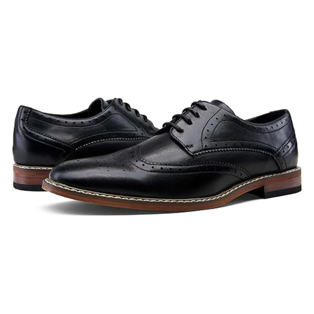 Scarpe Eleganti Uomo Wingtip Brogue Nere