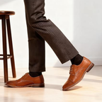 Scarpe Eleganti Uomo Cap Toe Marrone Giallo