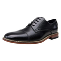 Scarpe Eleganti da Uomo Nere con Punta Cap Toe