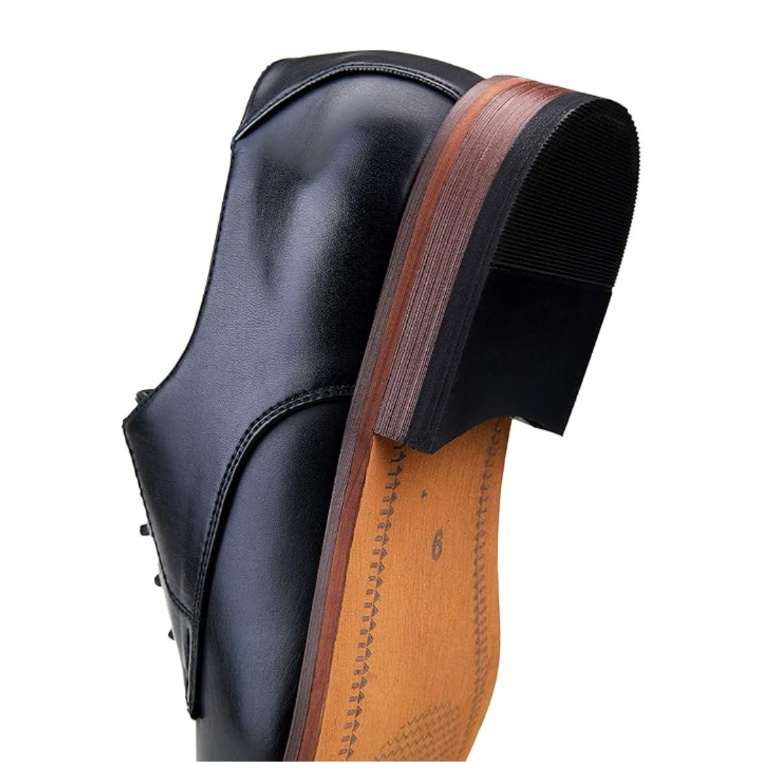 Scarpe Eleganti da Uomo Nere con Punta Cap Toe