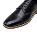 Scarpe Eleganti da Uomo Nere con Punta Cap Toe