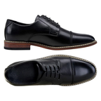 Scarpe Eleganti da Uomo Nere con Punta Cap Toe