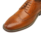 Scarpe Eleganti da Uomo Marroni Wingtip Brogue