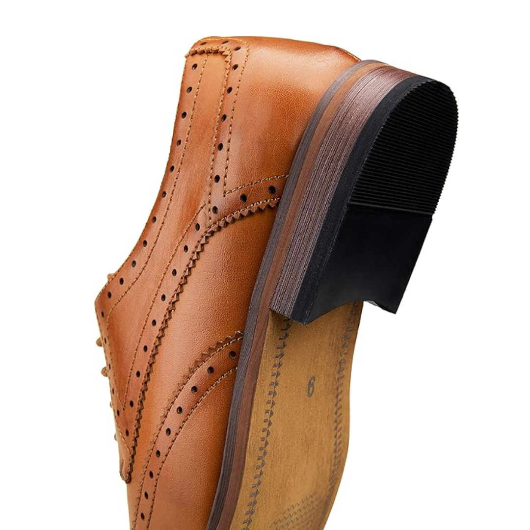Scarpe Eleganti da Uomo Marroni Wingtip Brogue
