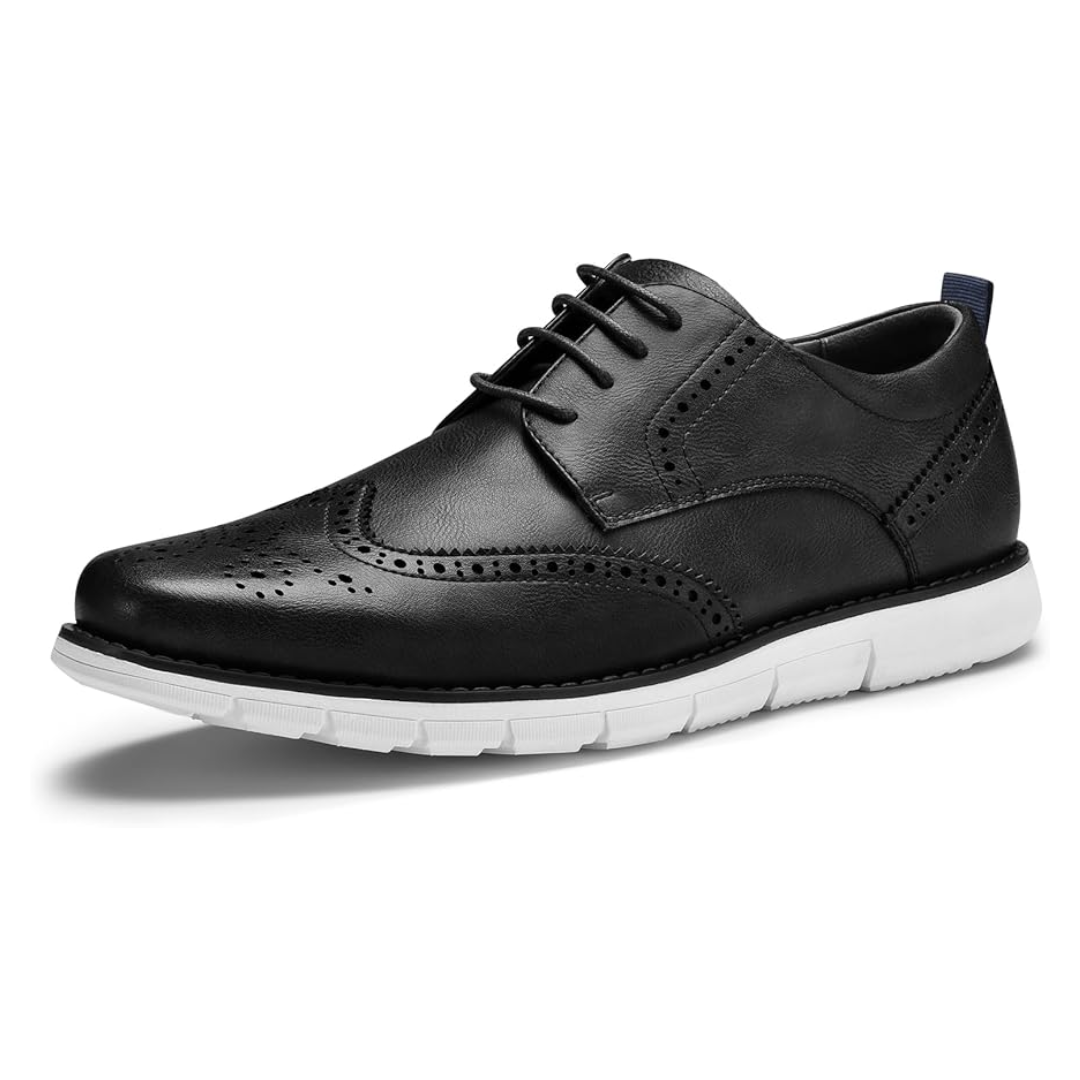Scarpe Sneakers Eleganti da Uomo Nere Wingtip Brogue