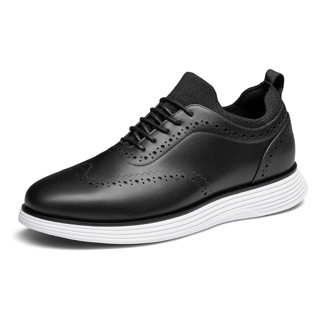 Scarpe Sneakers Eleganti da Uomo Nere Wingtip Brogue