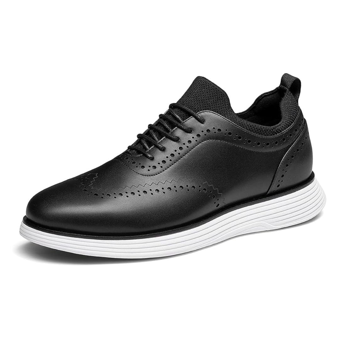 Scarpe Sneakers Eleganti da Uomo Nere Wingtip Brogue
